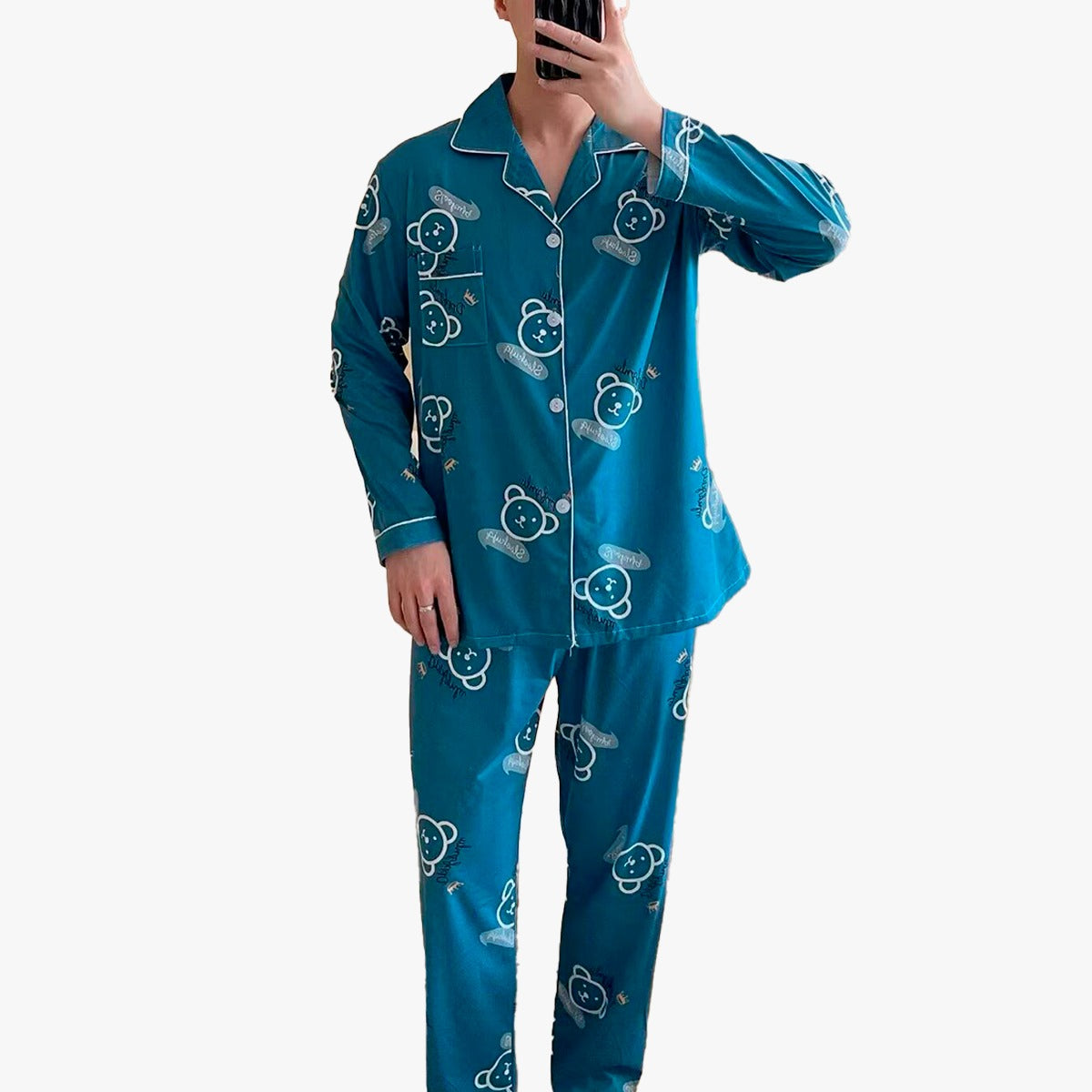Pijama De Hombre Oso Color Azul