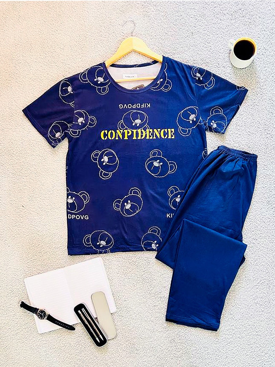Pijama De Hombre Oso Conpidence Color Azul Marino