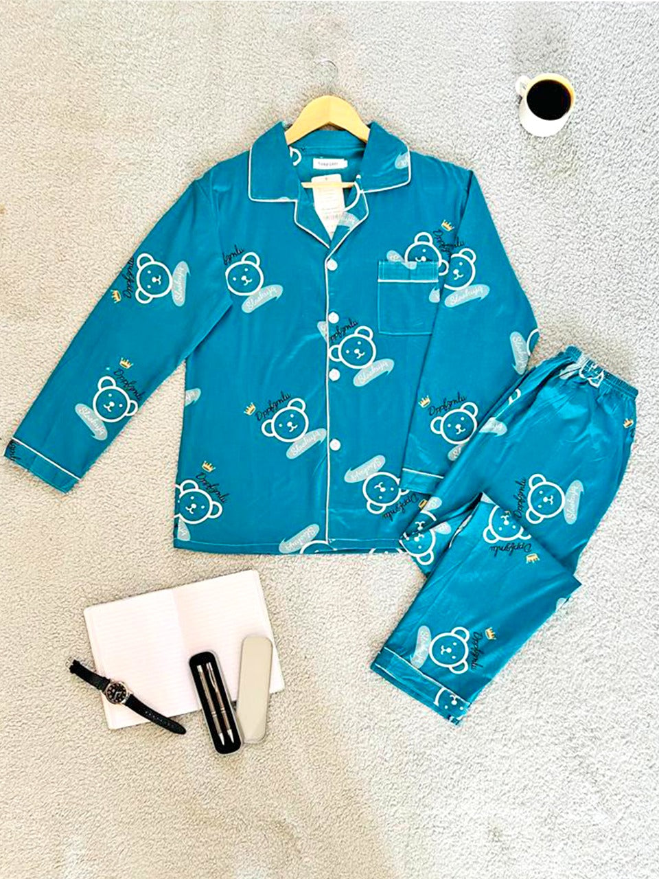 Pijama De Hombre Oso Color Azul