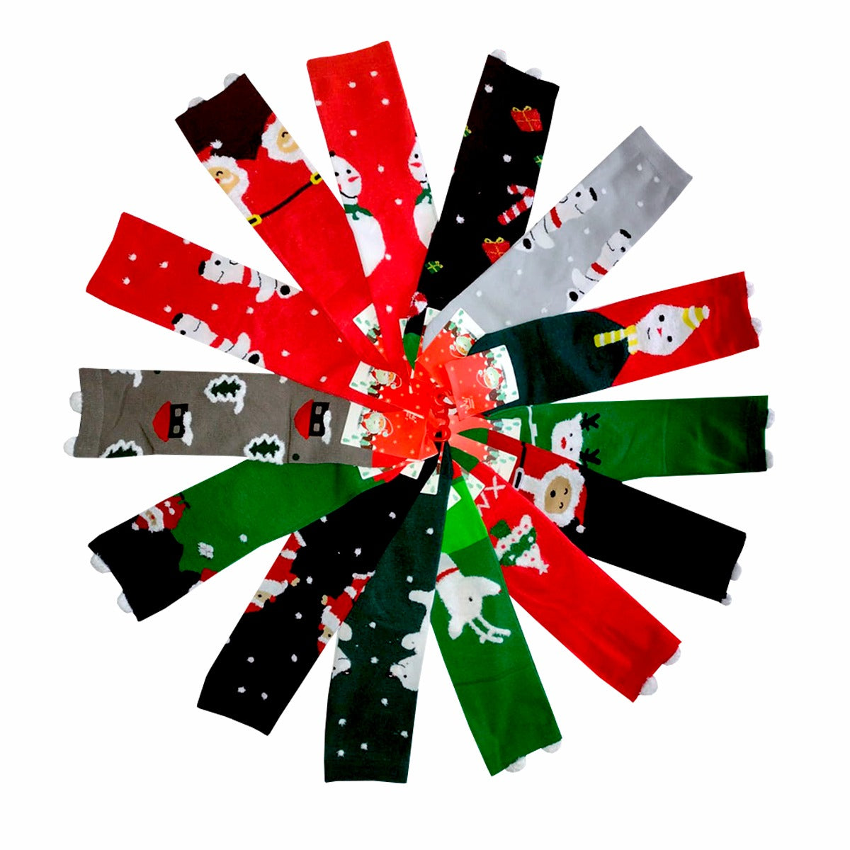 Calcetas Navideñas De Mujer Orejitas Algodón (12 pares)