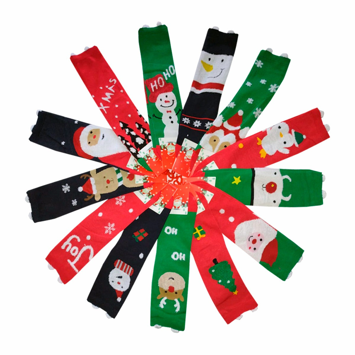 Calcetas Navideñas De Mujer Orejitas Algodón (12 pares)