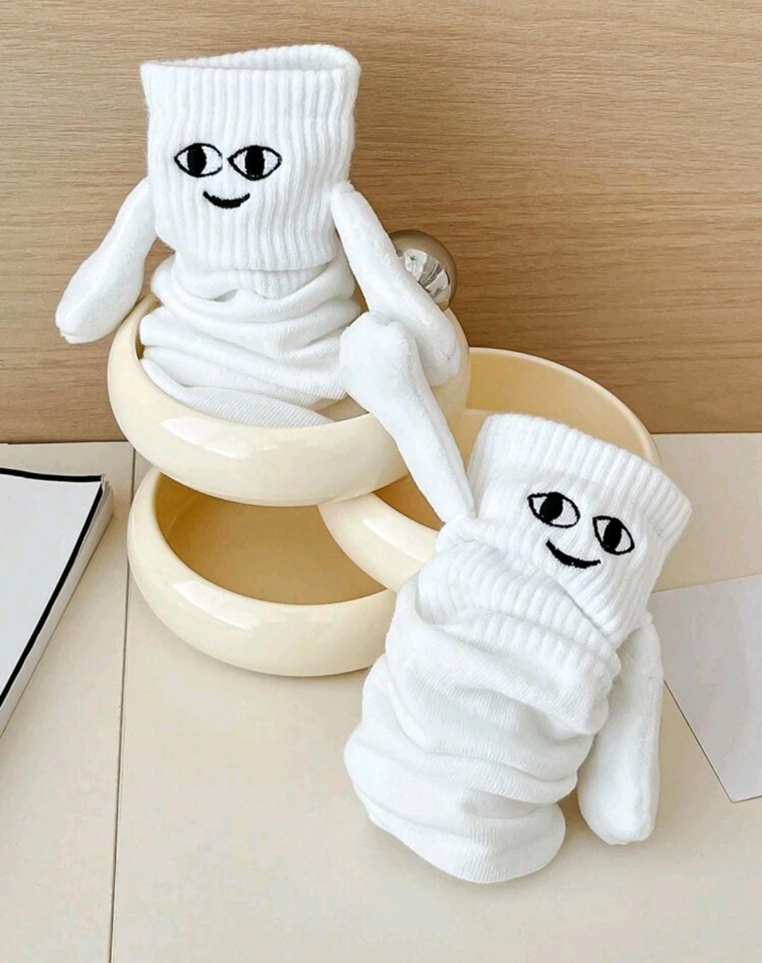 Calcetines De Manitas Con Imán Pareja Magnético Moda 2 Pares