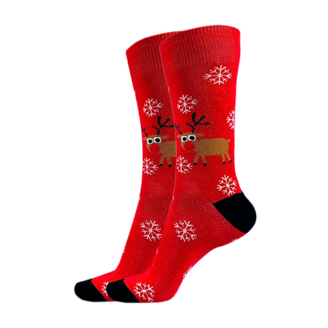 Calcetines Navidad / "Copos De Nieve Con Reno"