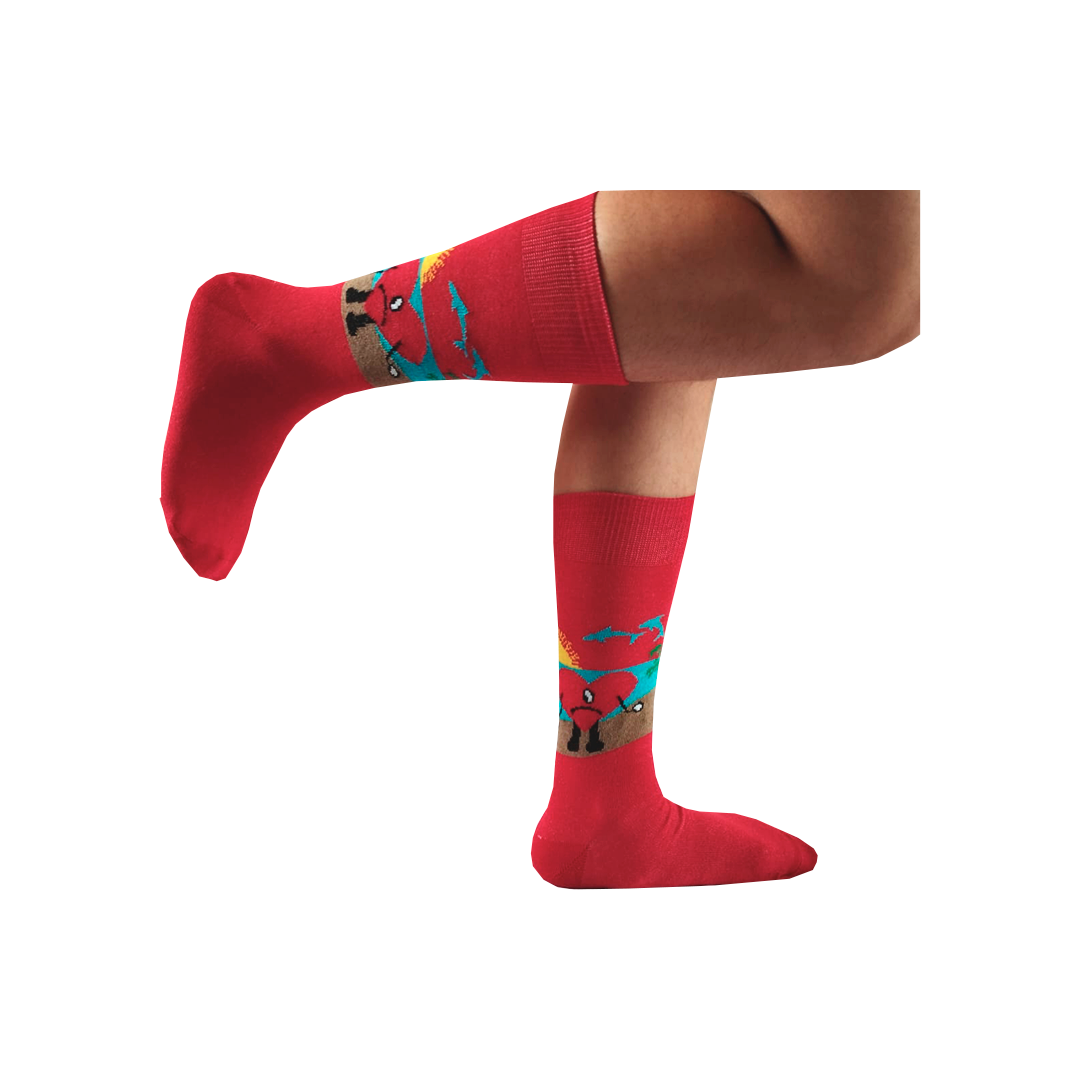 Calcetines Divertidos Bad Bunny / "Un Verano Sin Ti" Color Rojo