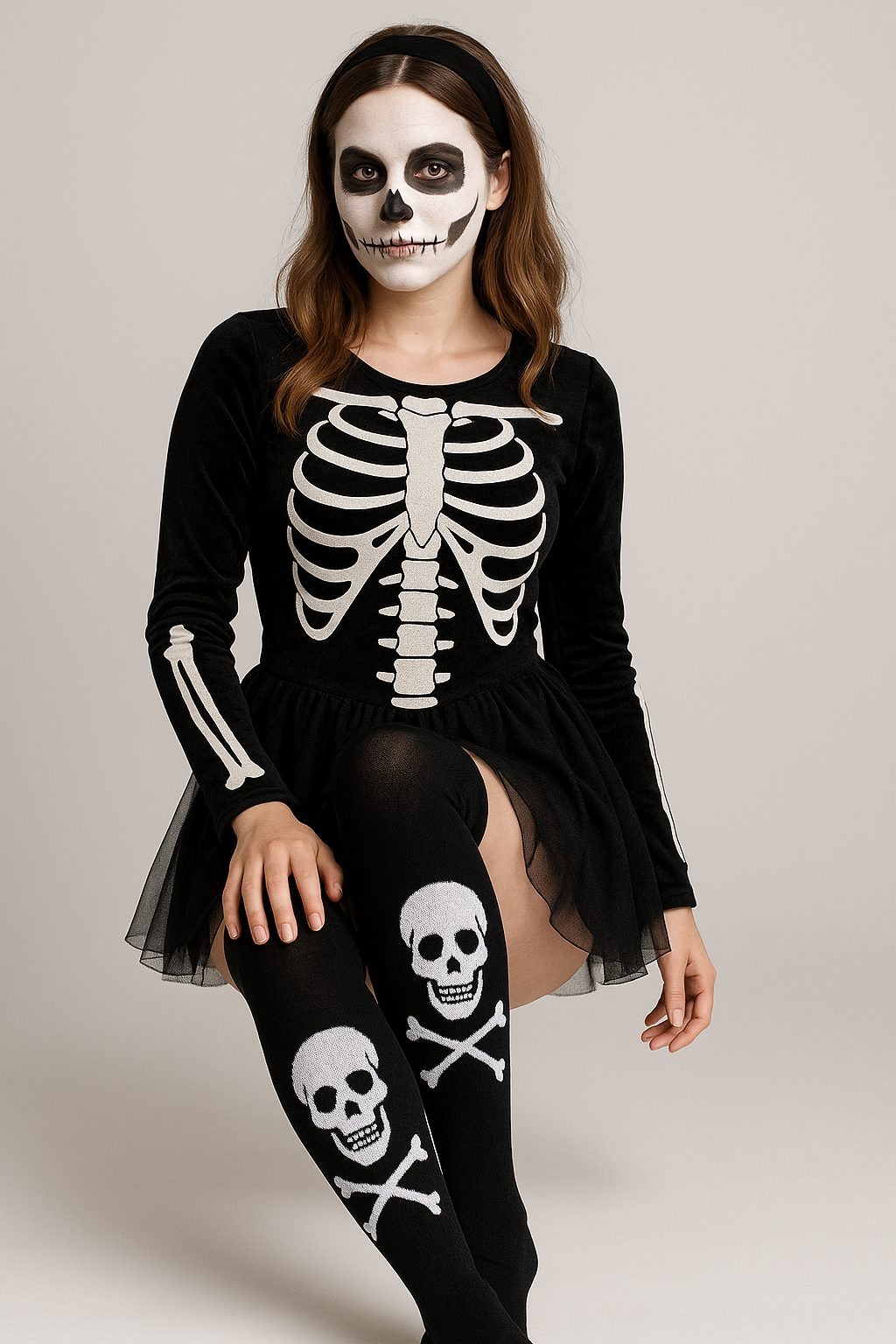 Medias Halloween Diseño De "Calavera"