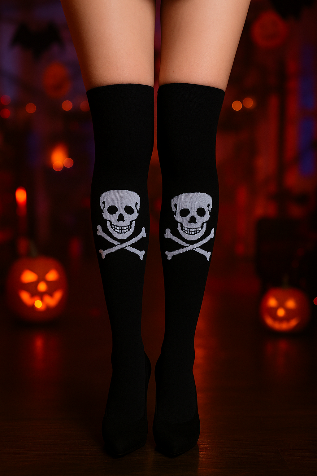 Medias Halloween Diseño De "Calavera"