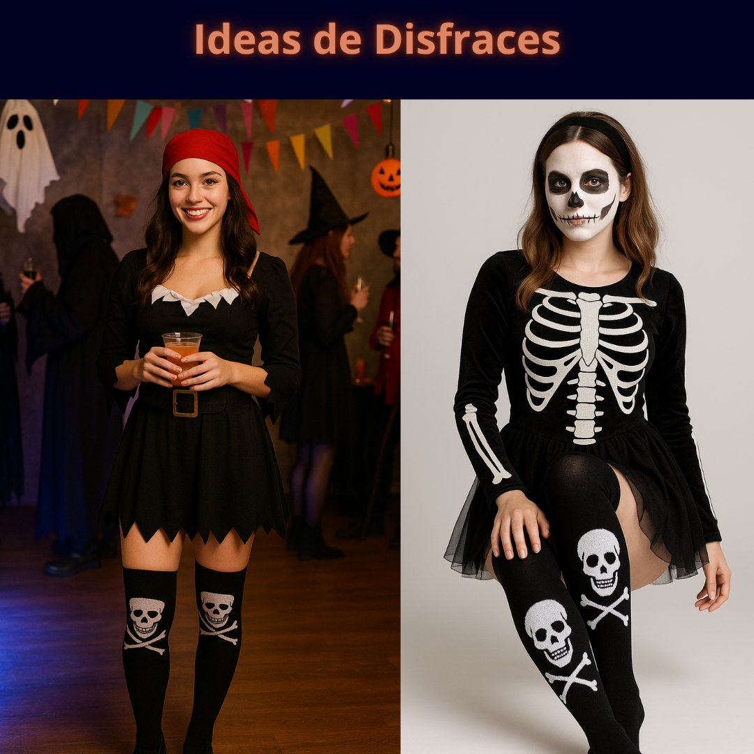 Medias Halloween Diseño De "Calavera"