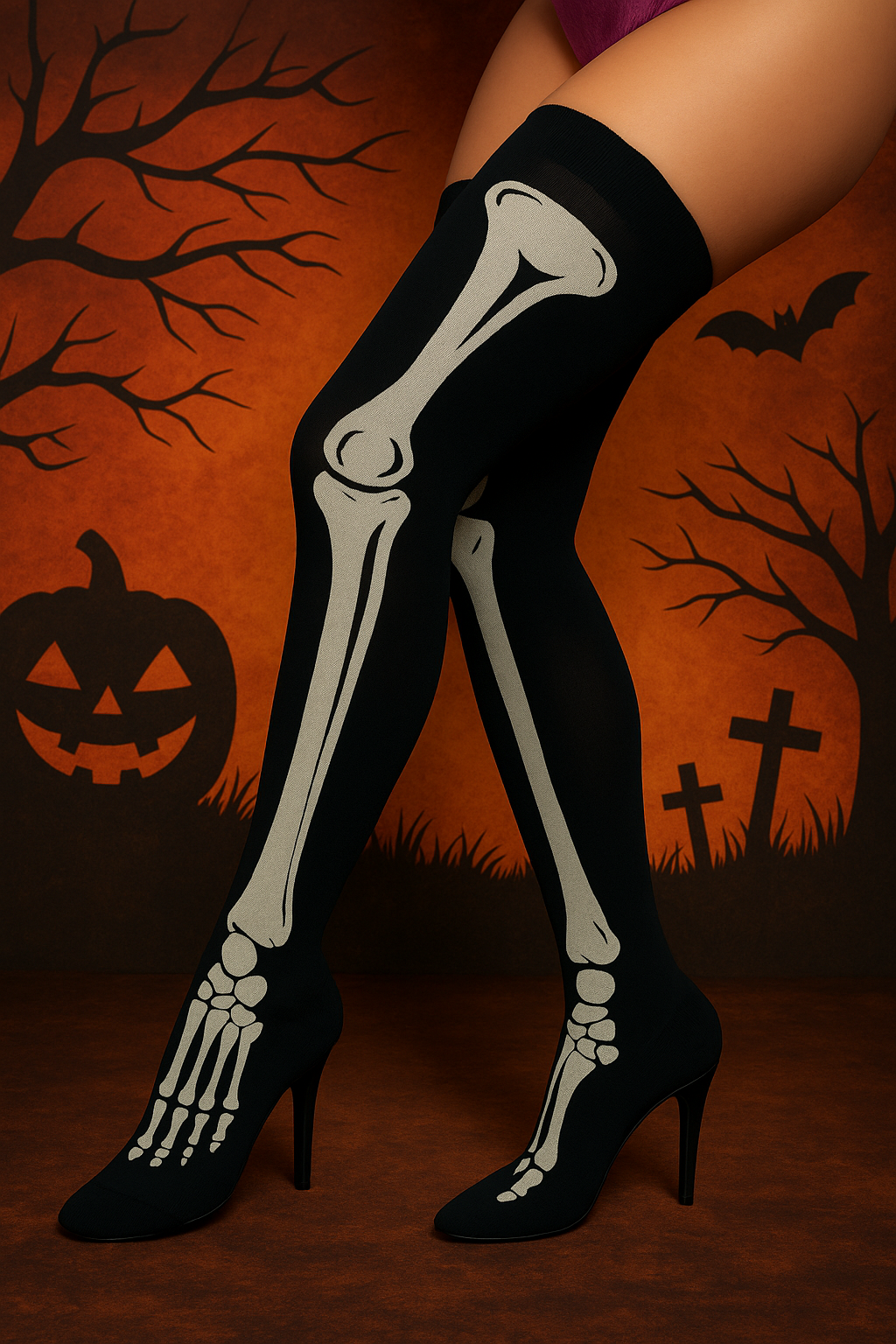 Medias Halloween Diseño De "Hueso"
