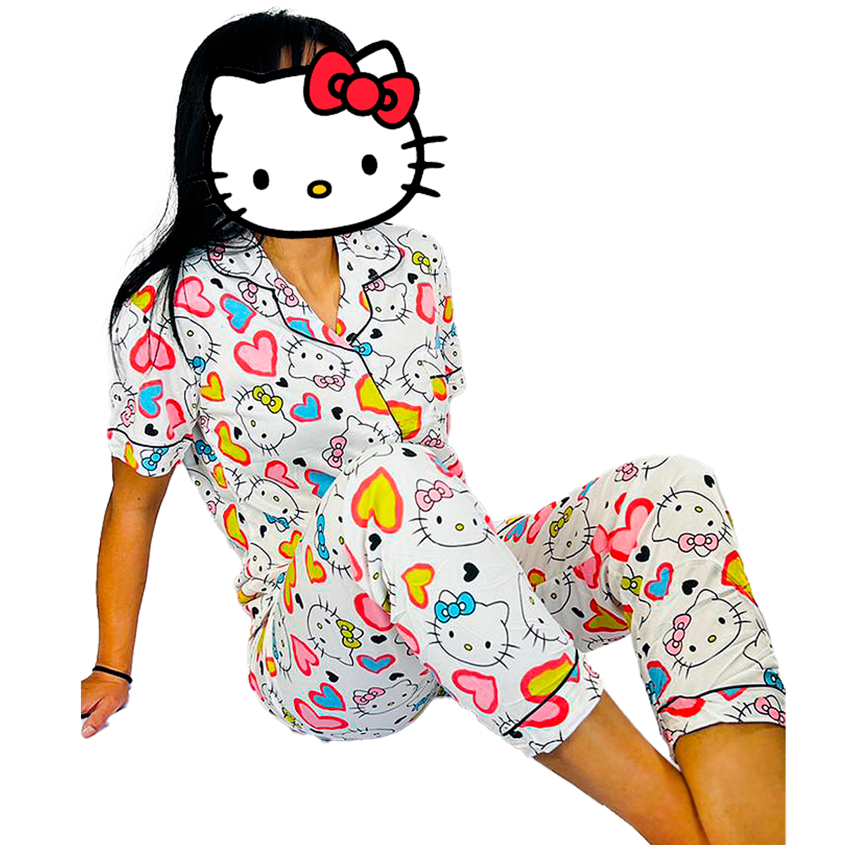 Pijama Botones Diseño De "Kitty"
