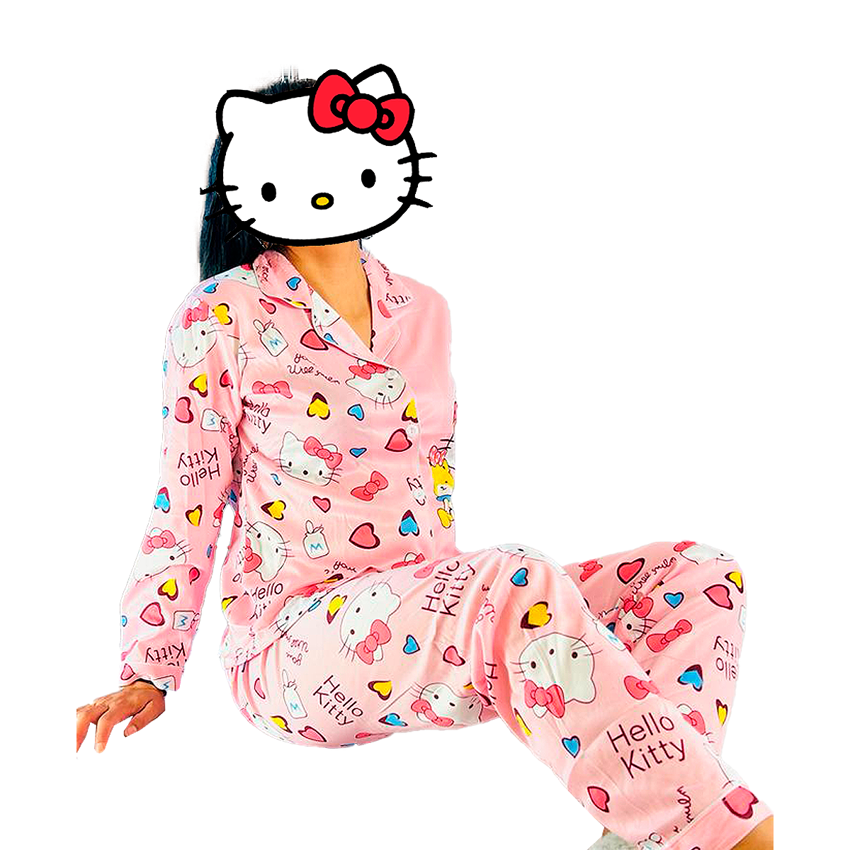 Pijama Botones Diseño De "Kitty Color Rosa"