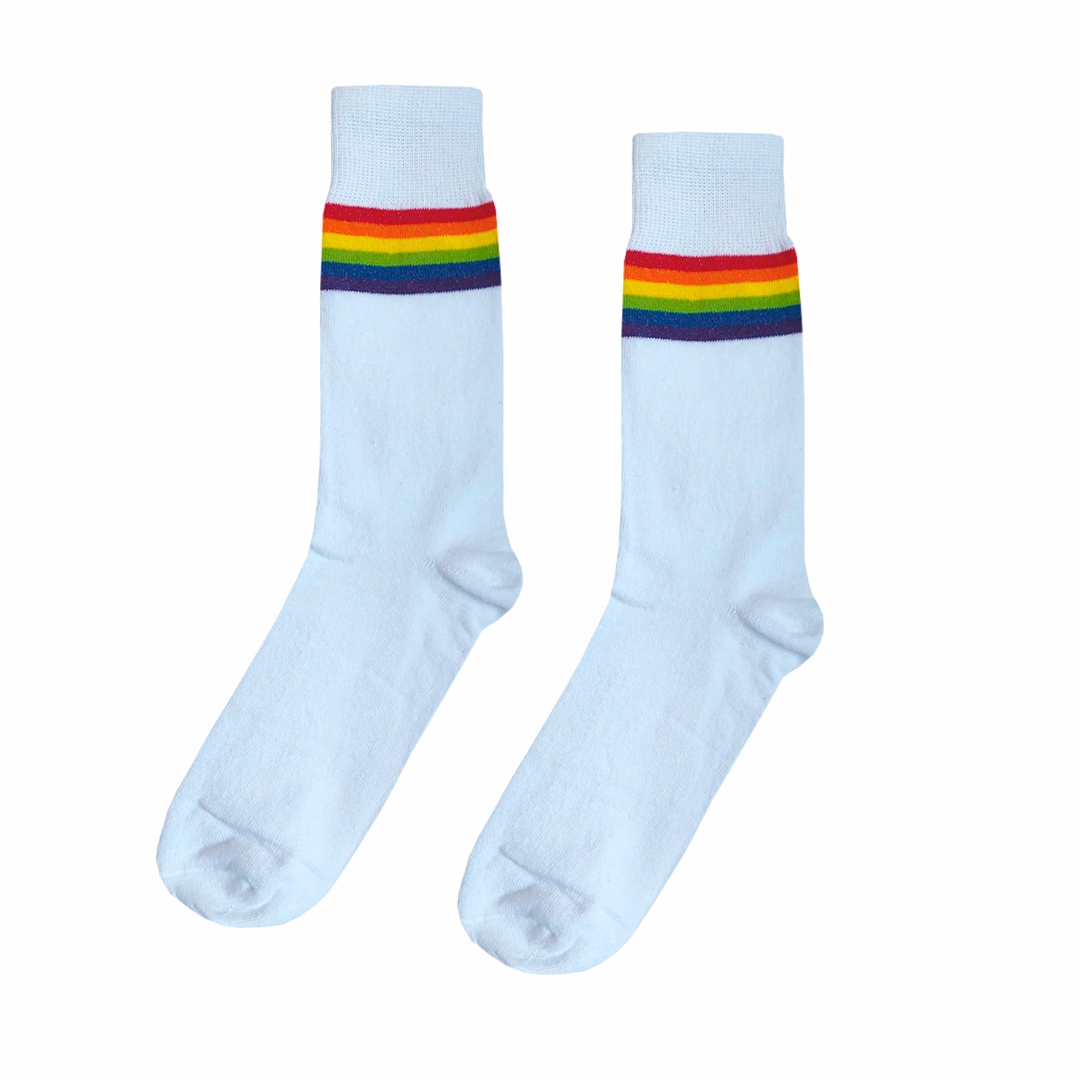 Calcetines "Rayas Arcoíris LGBT Pride Color Blanco"