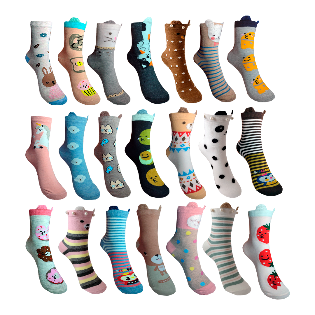 Calcetas De Orejitas 3D Mujer (12 pares)