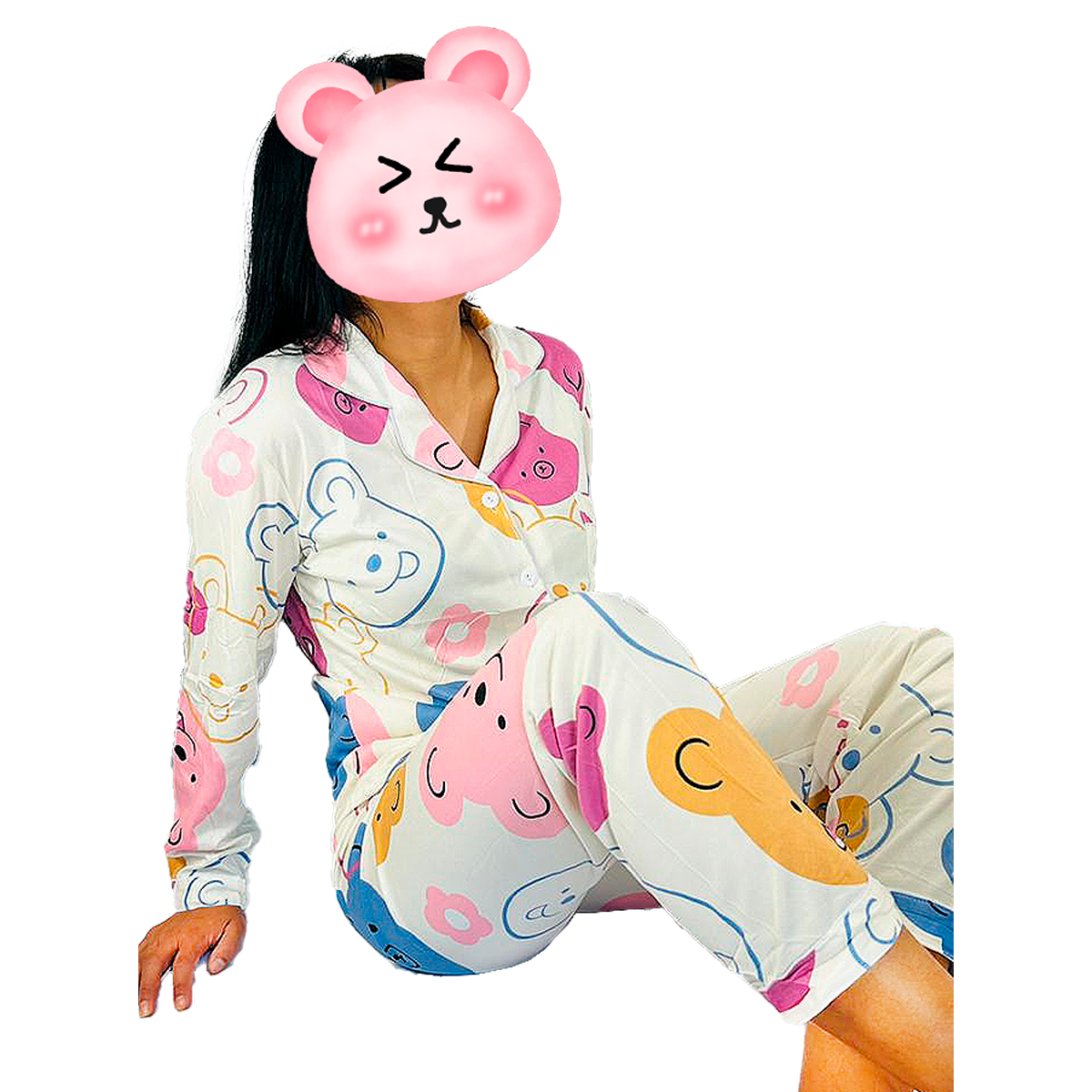 Pijama Botones Diseño De "Osos de Colores"