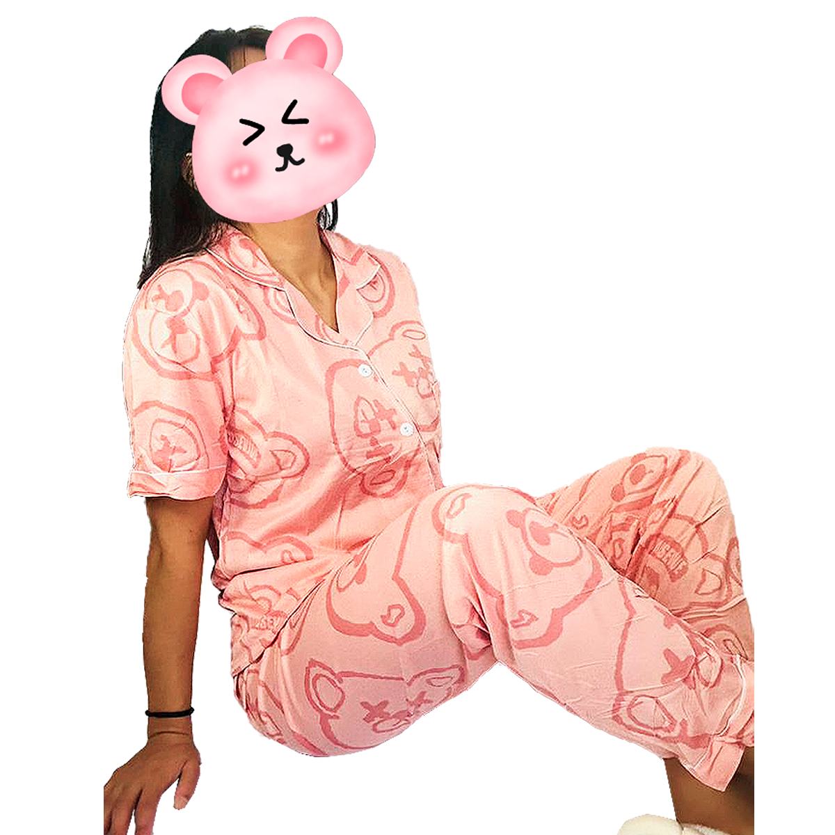 Pijama Botones Diseño De "Carita Oso"