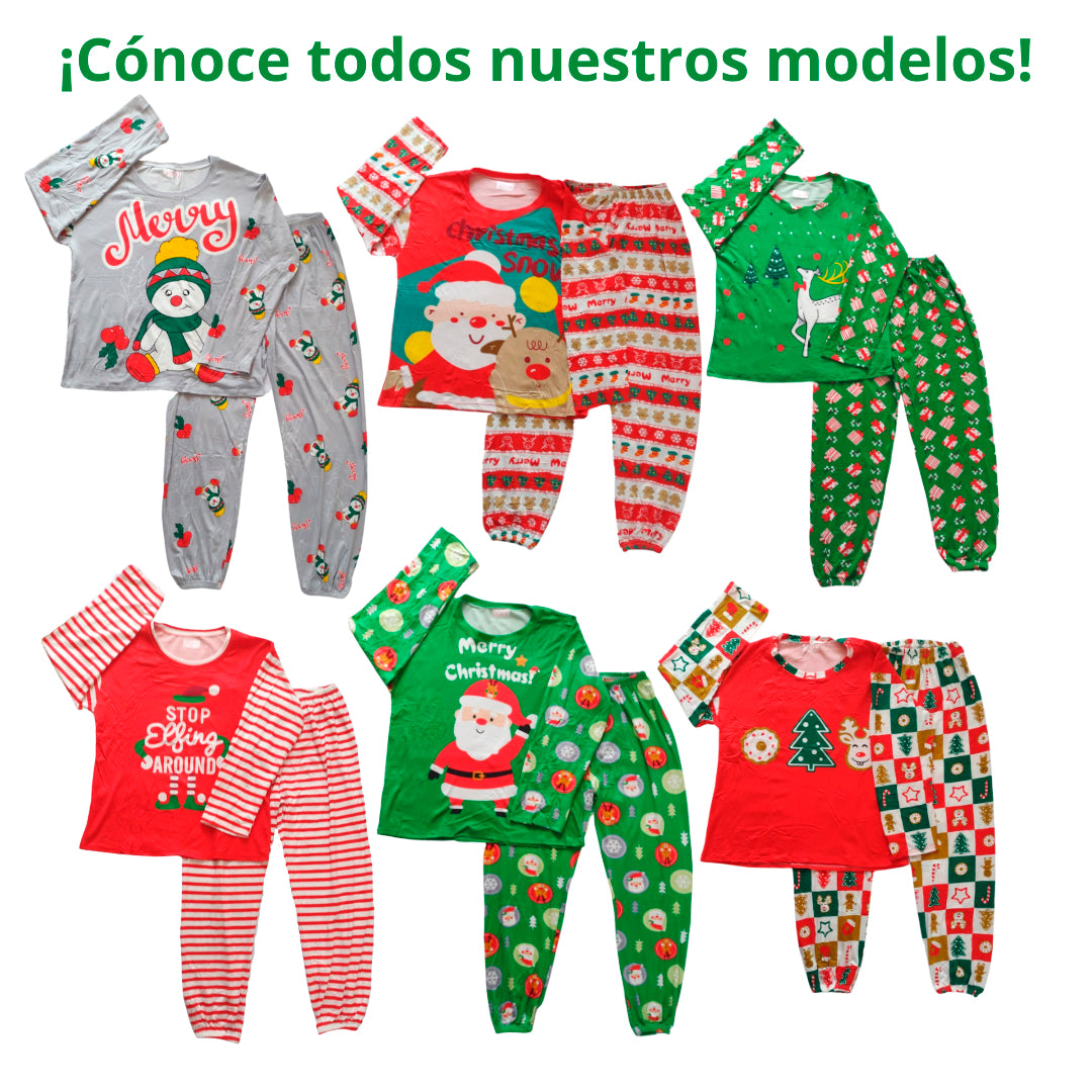 Pijama Navideña Reno Verde Mujer Moda Pantalón, Playera Y Calcetas