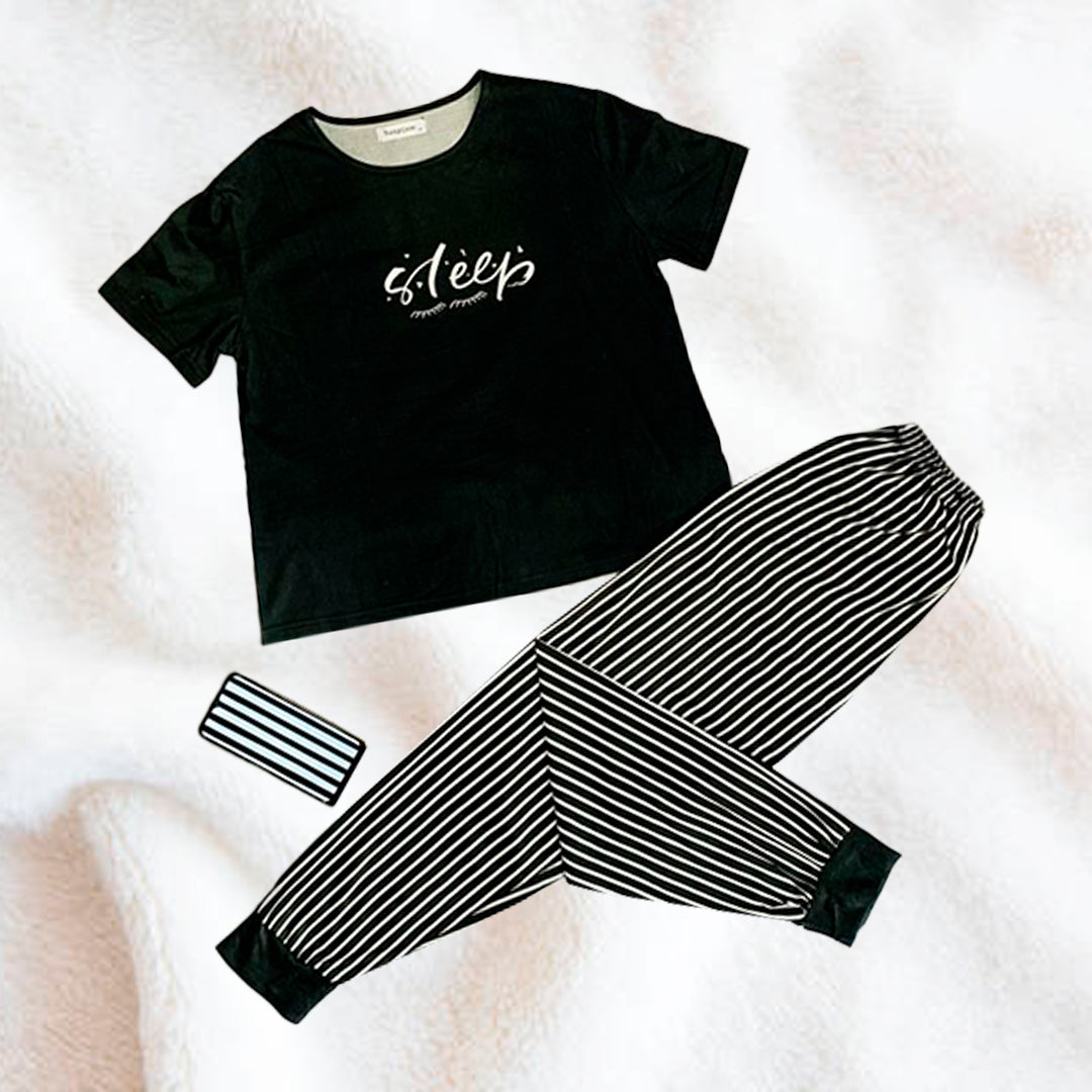 Pijama Dama Elegante Rayas Moda "Color Negro"