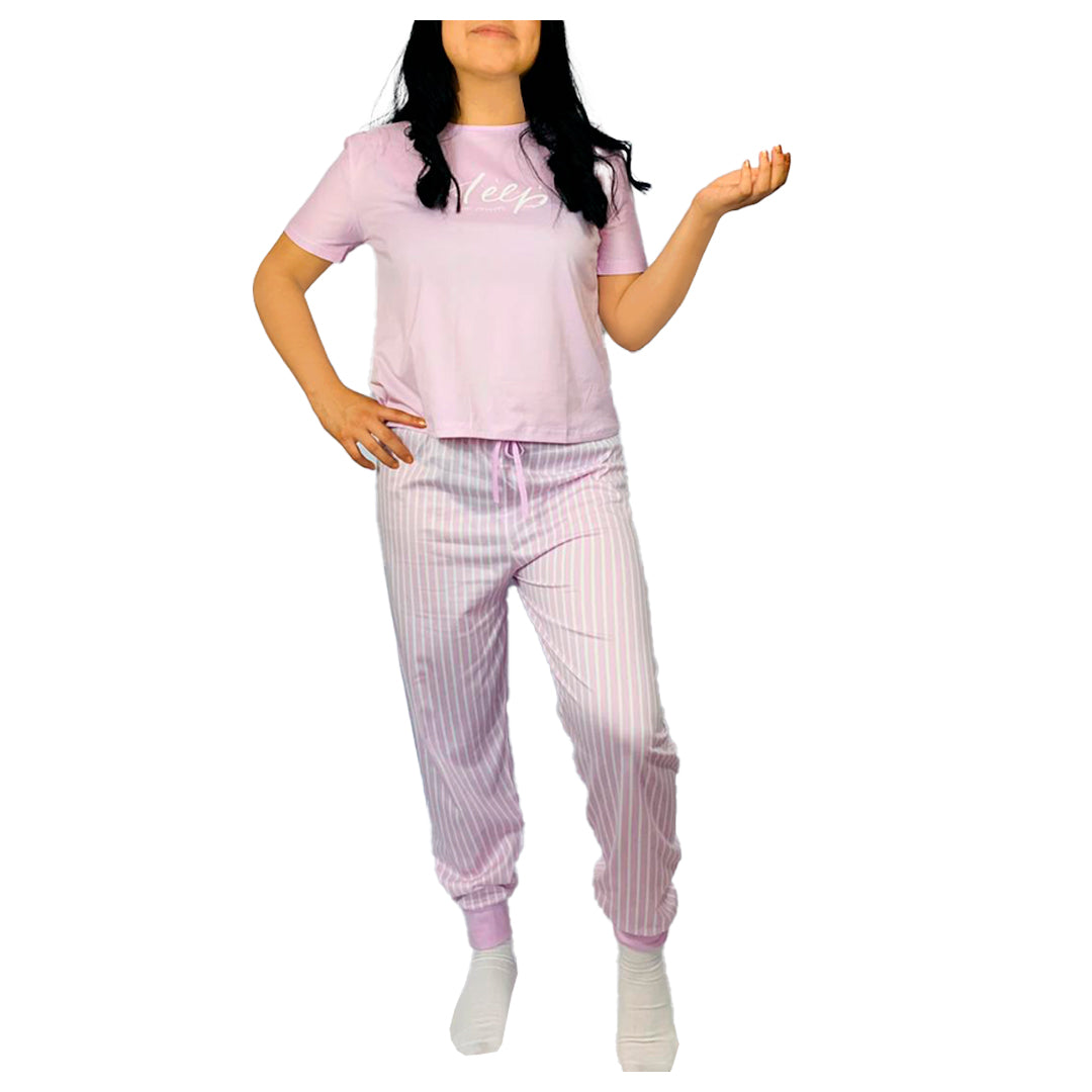Pijama Dama Elegante Rayas Moda "Color Lila"