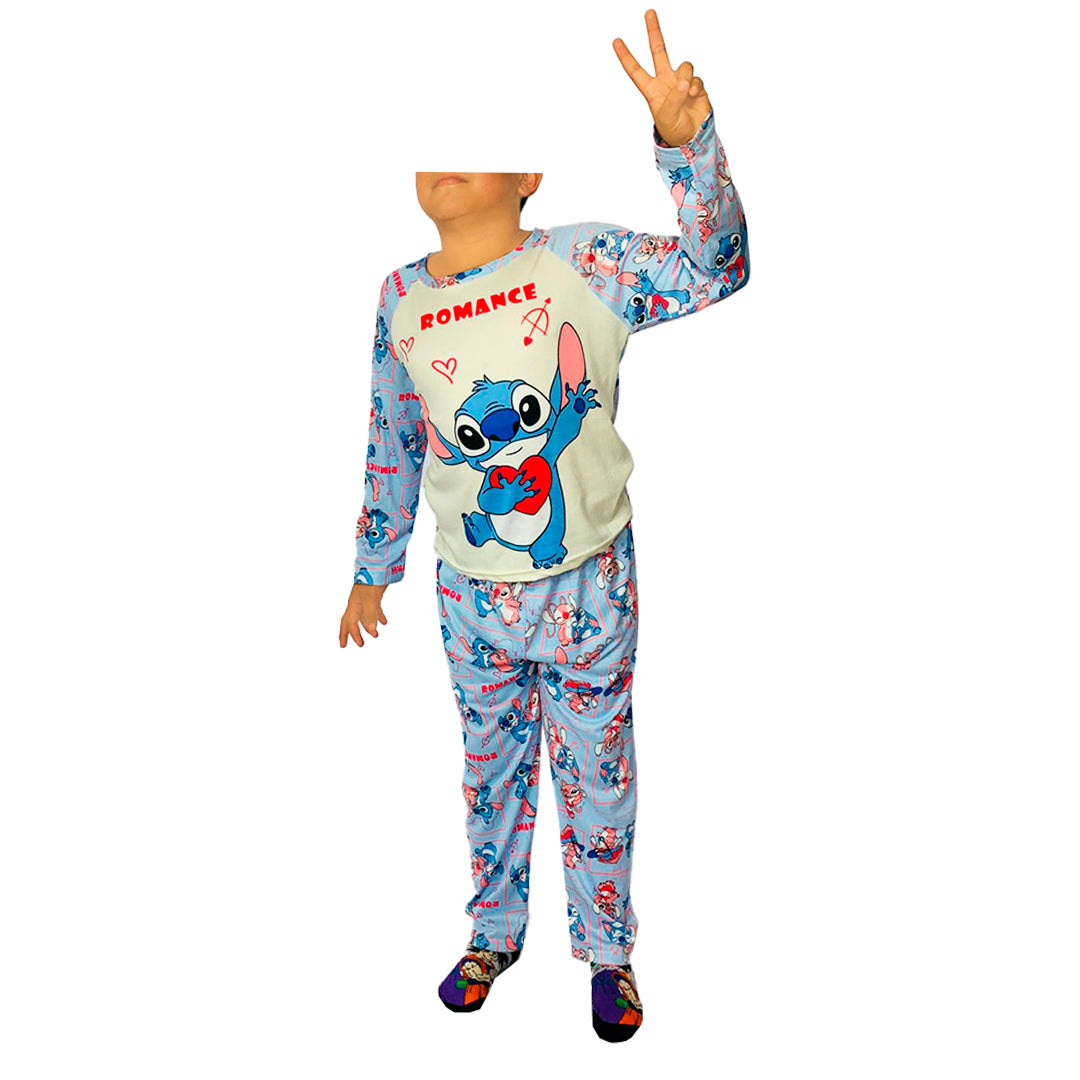 Pijama Infantil De "Stitch Romance"