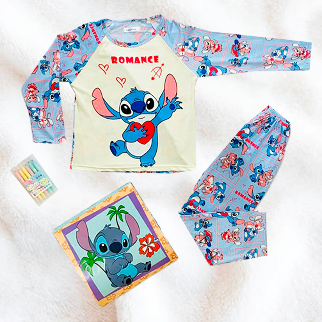 Pijama Infantil De "Stitch Romance"