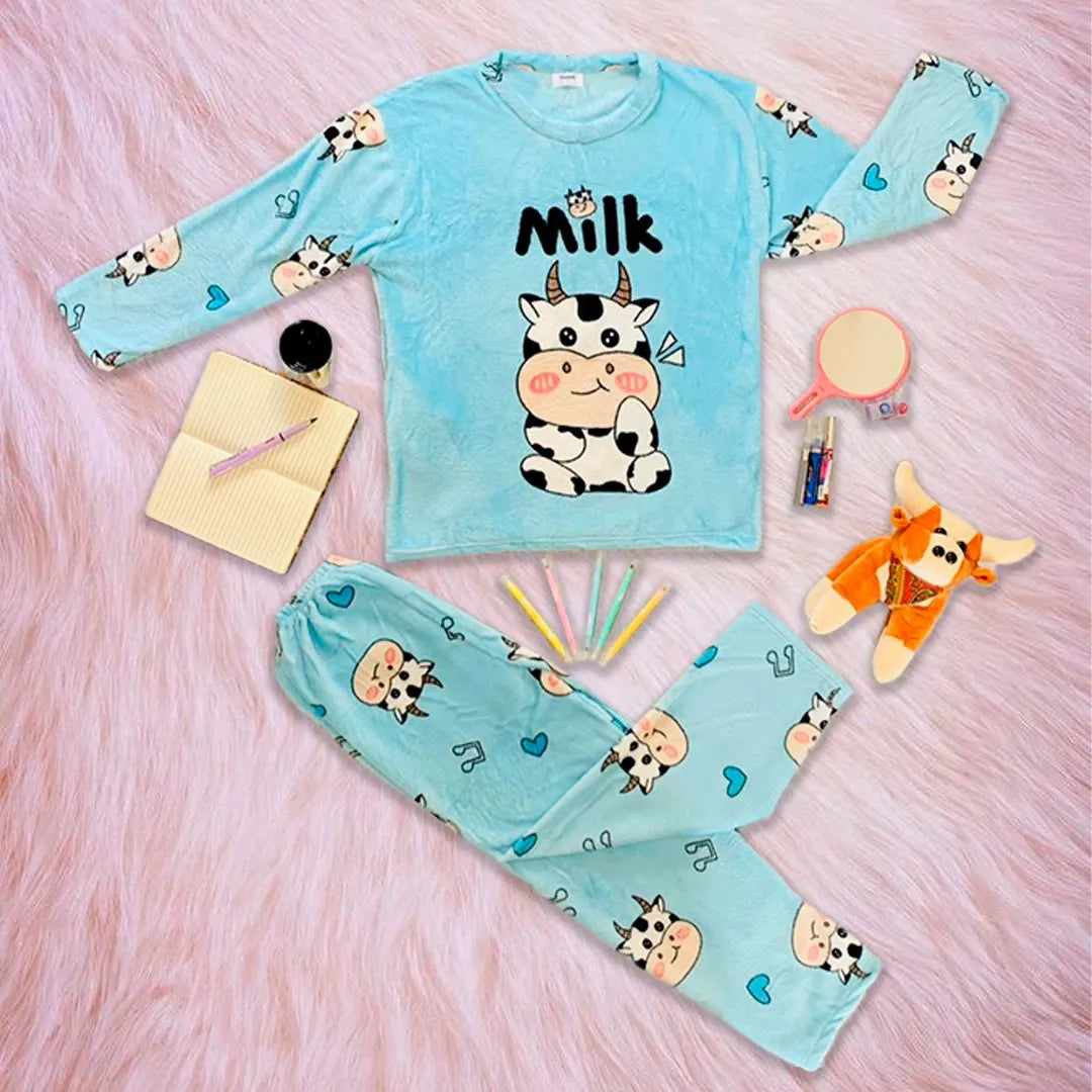Pijama Afelpada Dama Caricaturas "Vaca"