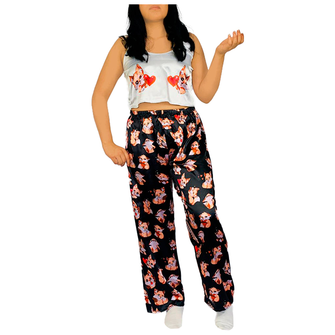 Pijama Mujer Top/Pantalón Frescas Moda "Zorritos"