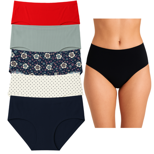 Calzón De Dama Pantaleta Brief Invisible Sin Costura Confort 6 Piezas
