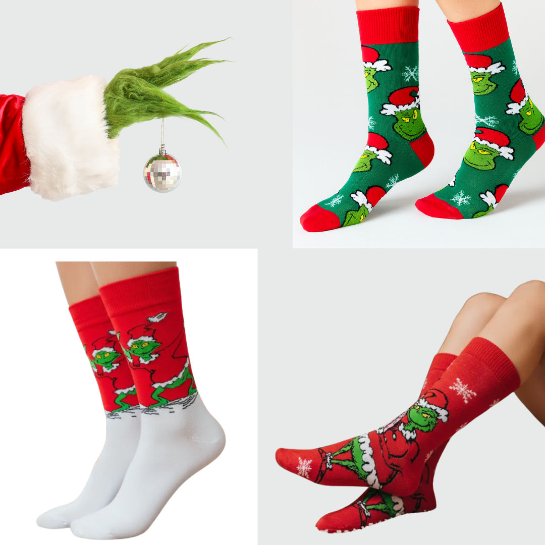 Calcetines Navideños Diseño " Grinch " Divertidos SET de 3 Pares