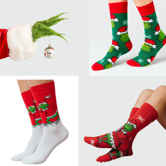 Calcetines Navideños Diseño " Grinch " Divertidos SET de 3 Pares