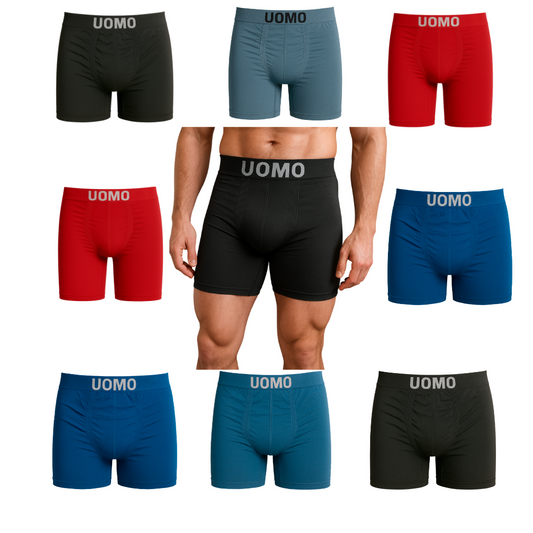 Bóxer Hombre Microfibra Largo Mayoreo Paquete De 6 Piezas