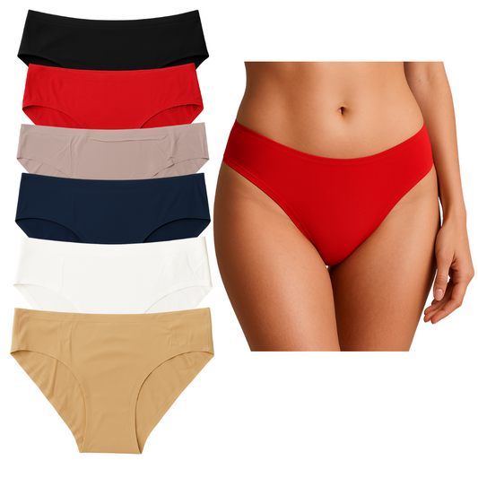 Calzón De Dama Pantis Sexys Brief Invisible Sin Costura Confort 6 Piezas