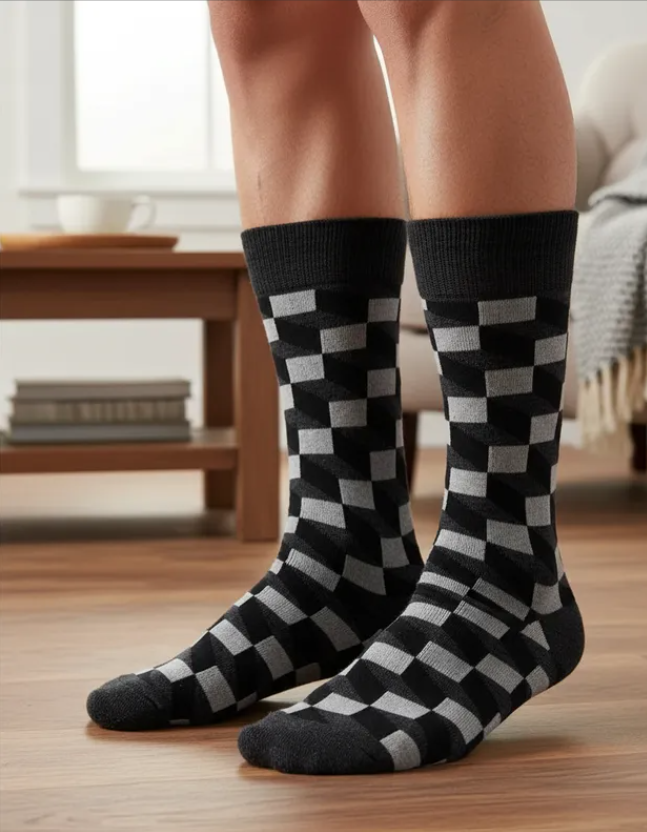 Calcetines "Cubos 3D Color Gris"