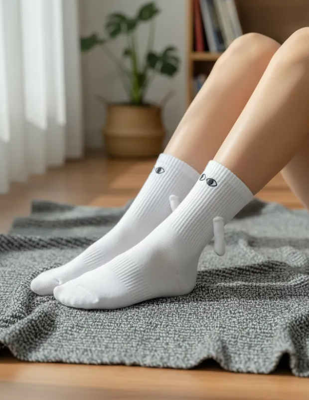 Calcetines De Manitas Con Imán Pareja Magnético Moda 2 Pares