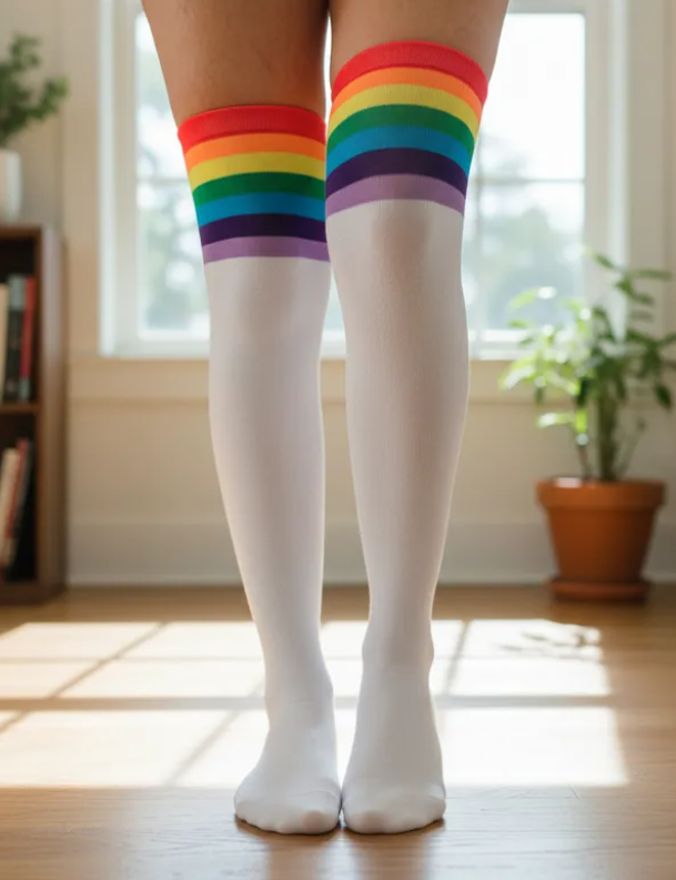 Calceta Media Extra Larga Lgbt Pride Orgullo 2 Pares