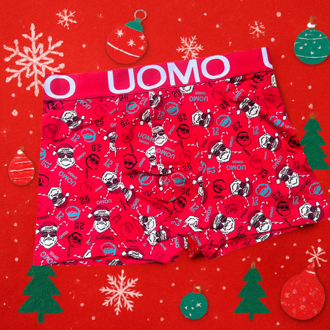 Bóxer De Hombre Navideño Algodón Divertido Moda 4 Piezas