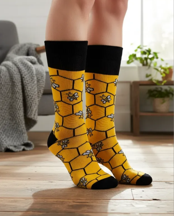 Calcetines  Divertidos "Panal De Abejas"