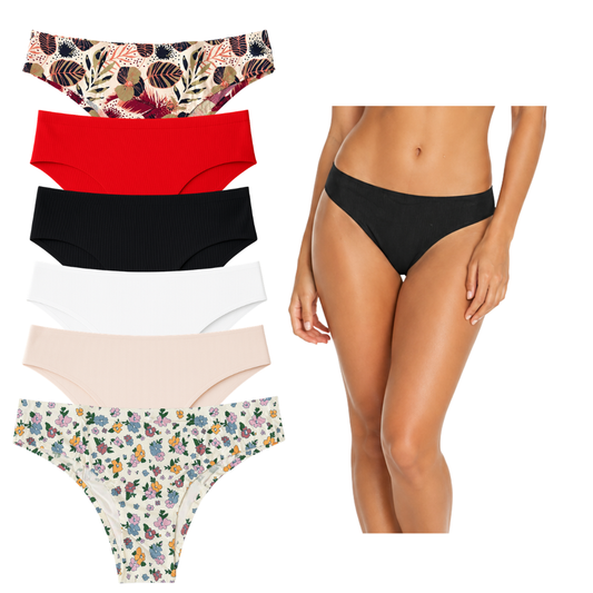 Calzón De Dama Bikini Invisible Sin Costura Confort 6 Piezas