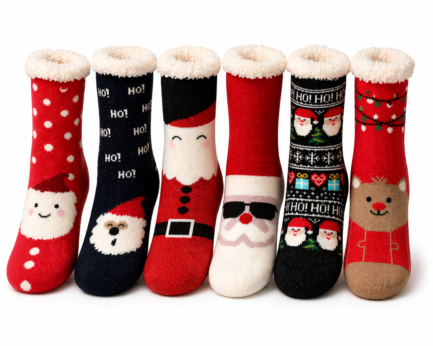 Calcetines De Borrego Peluche Térmicas Navidad (2 pares)