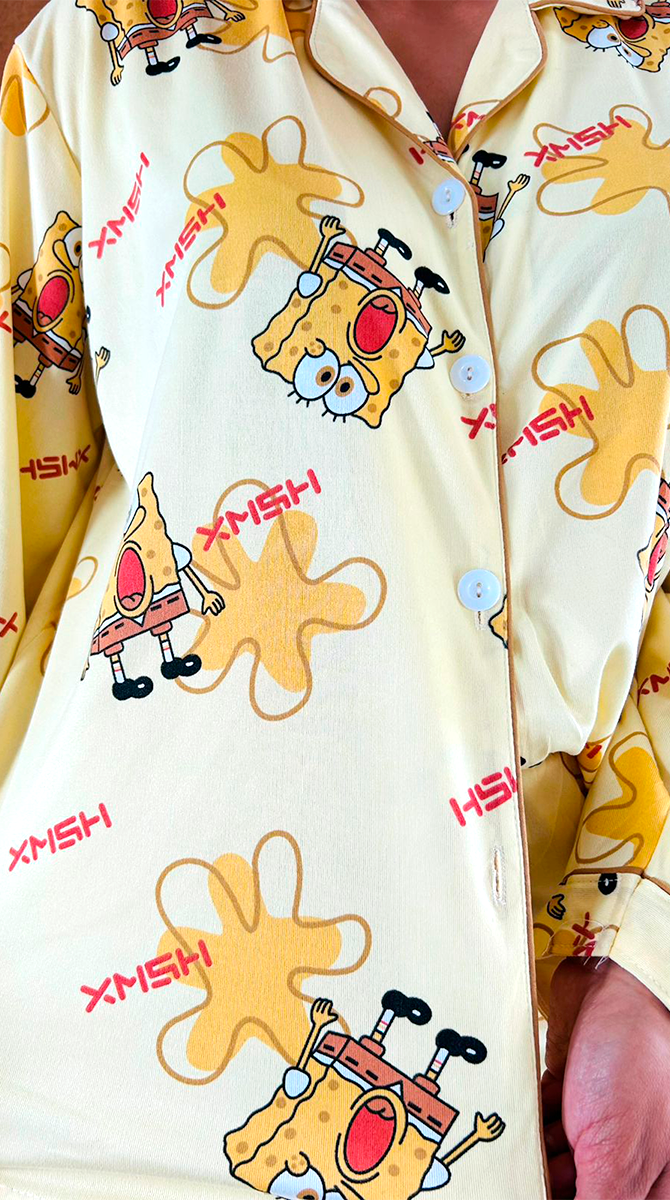 Pijama Botones Diseño De "Bob Esponja"