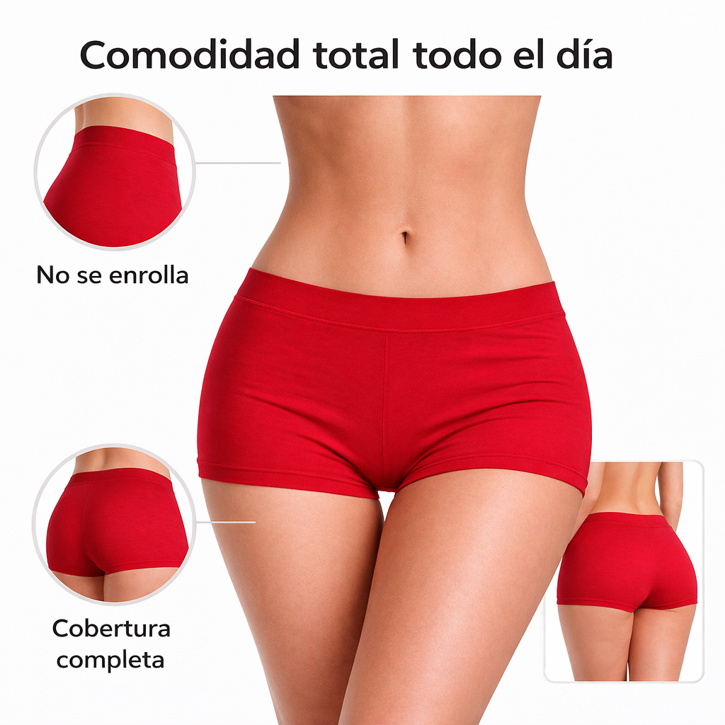 Bóxer Dama Microfibra Gruesa Set de 12 Piezas