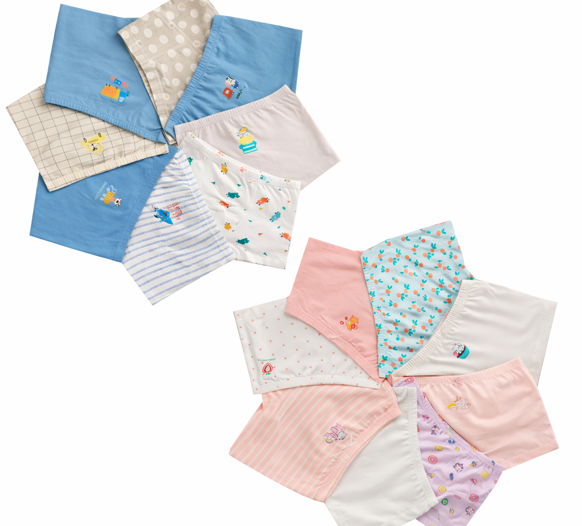 Bóxer Infantil Niño/ Niña Algodón Moda Confort Set de 4 Piezas