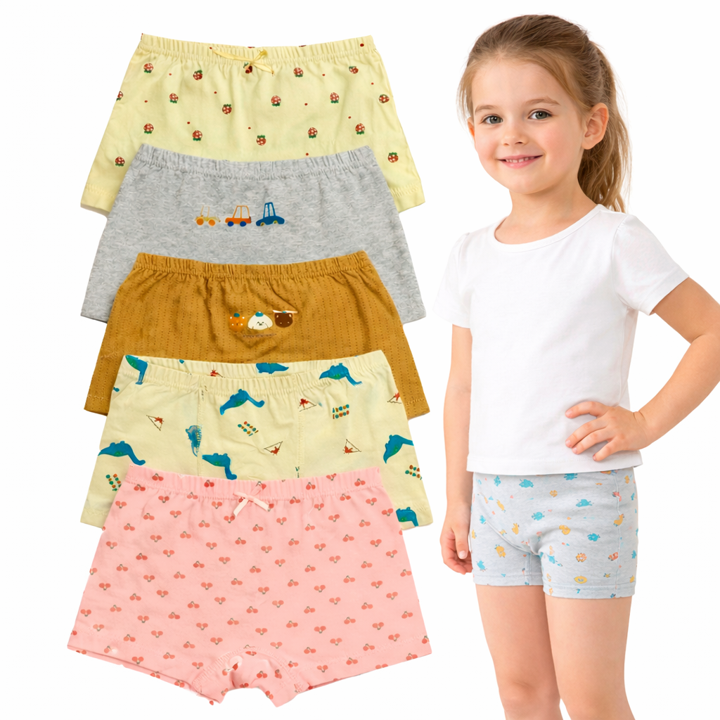 Bóxer Infantil Niño/ Niña Algodón Moda Confort Set de 4 Piezas