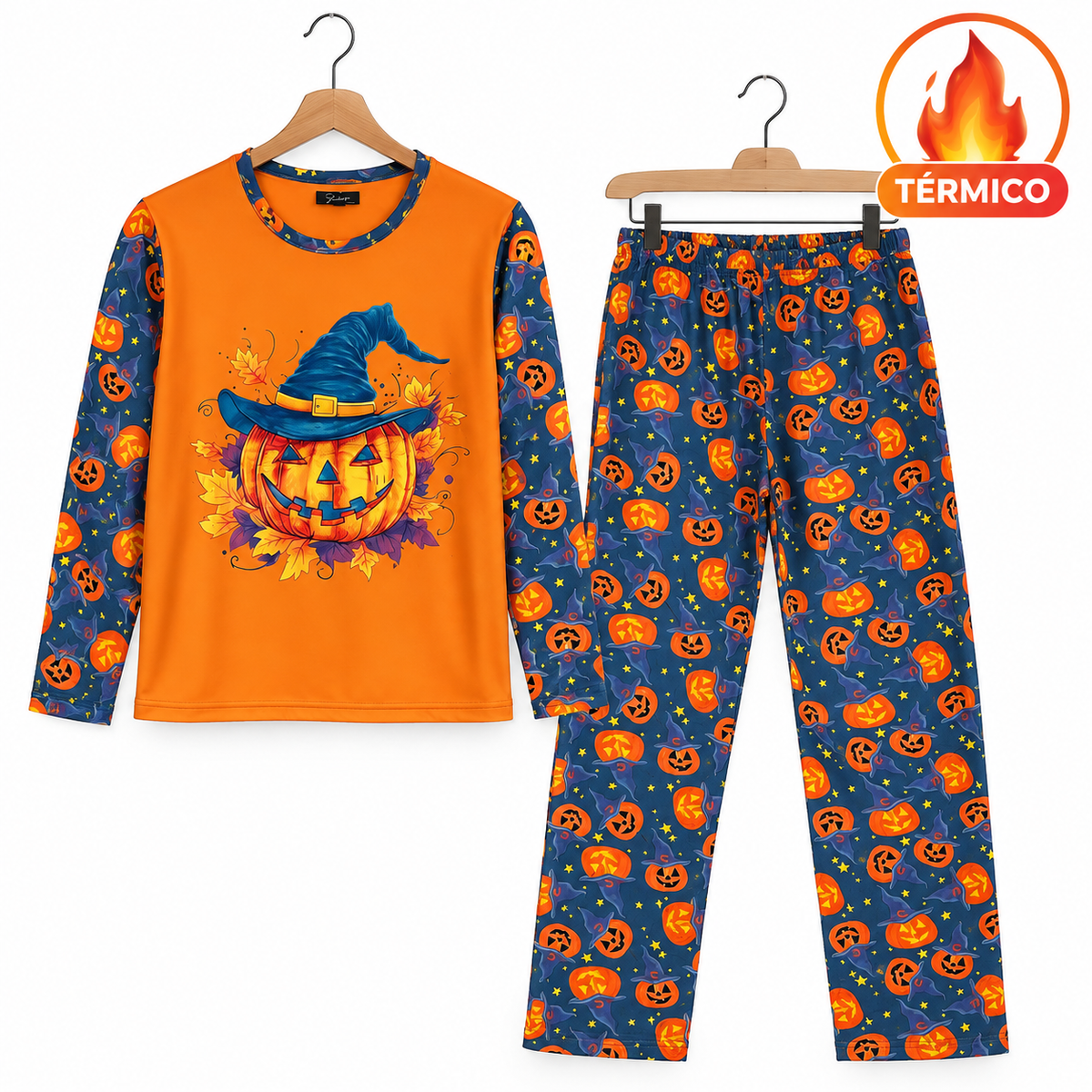 Pijama De Halloween/ Día De Muertos Hombre Térmica Moda Calabaza