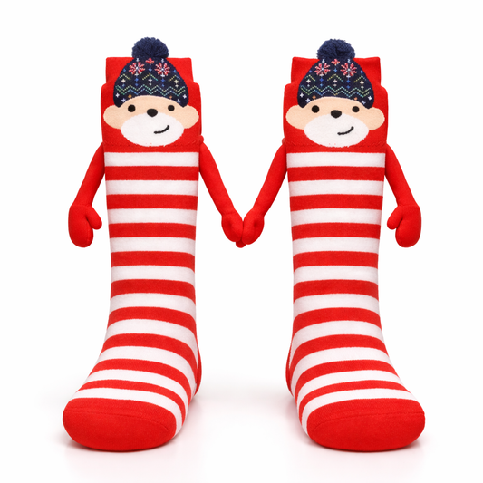 Calcetas Navideñas Manitas Imán Moda Cute Changuito 1 Par