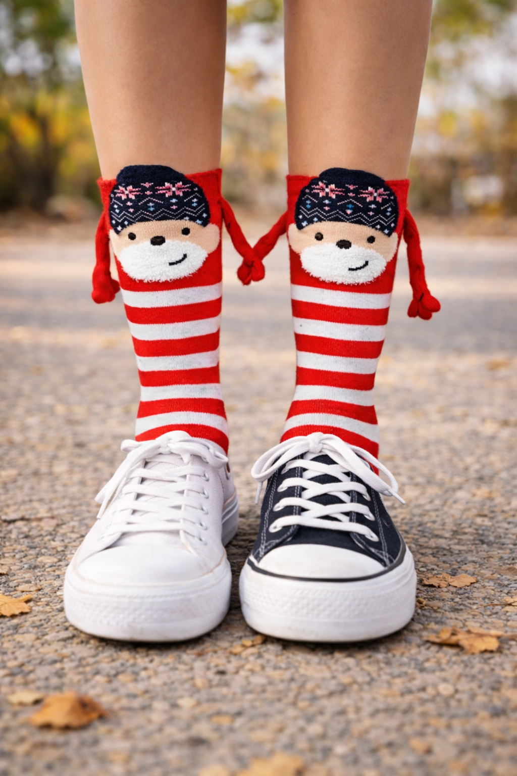Calcetas Navideñas Manitas Imán Moda Cute Changuito 1 Par