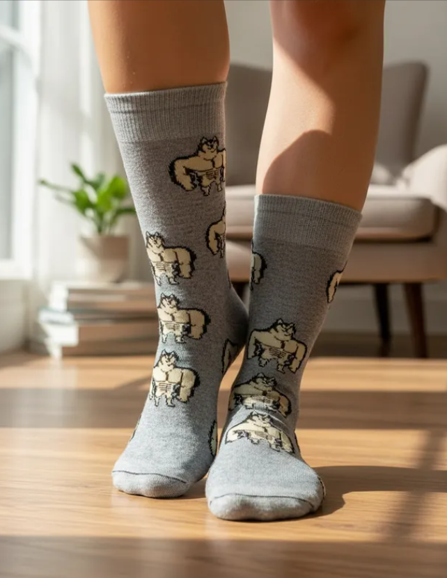 Calcetines Divertidos "Cheems Mamado"