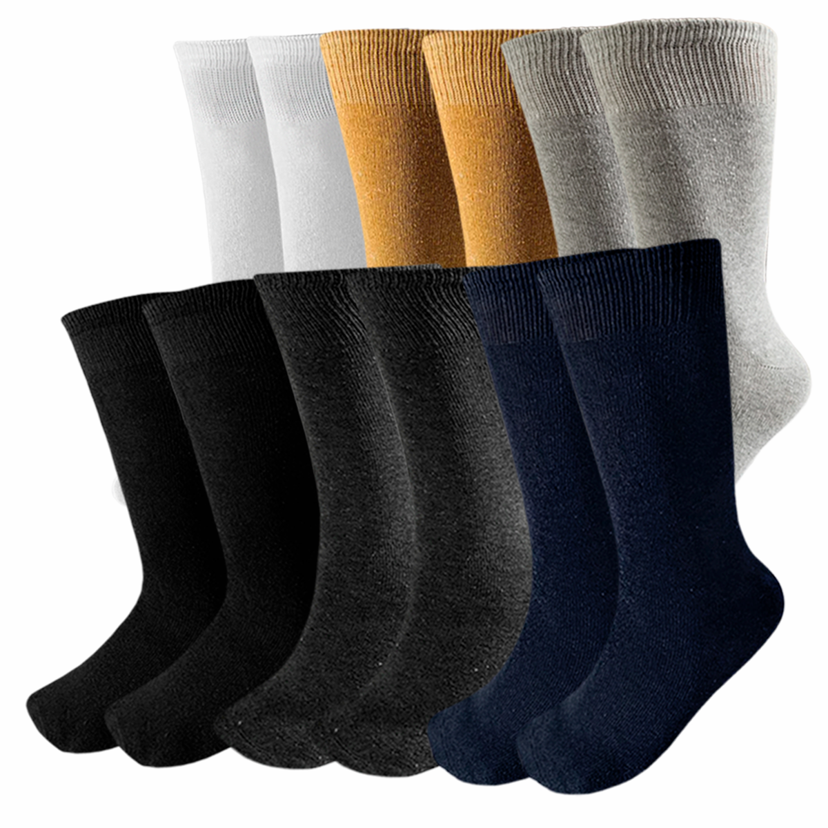 Calcetines Vestir Caballero Algodón Lisos Ejecutivos Elegantes Moda 5 Pares