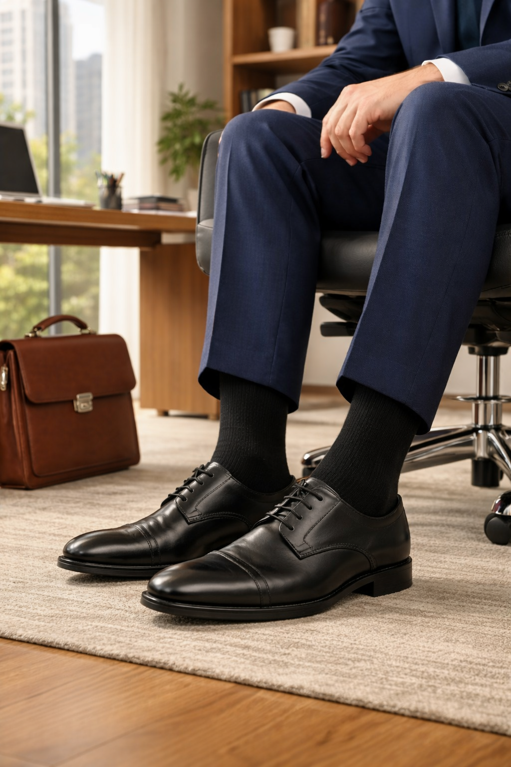 Calcetines Vestir Caballero Algodón Lisos Ejecutivos Elegantes Moda 5 Pares