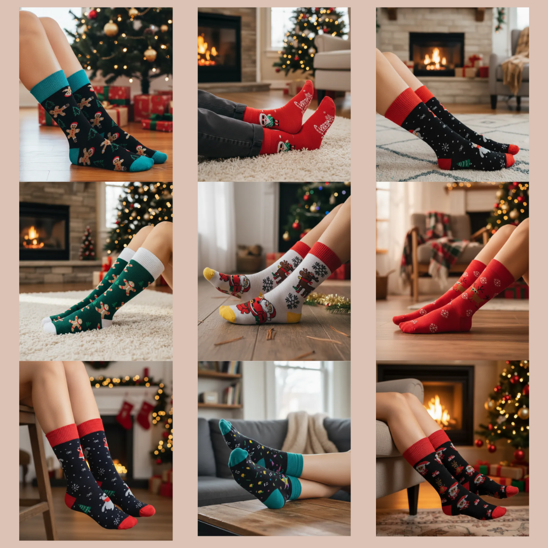 MAD BOX Calcetines Navidad Vestir Colores Moda 10 Pares