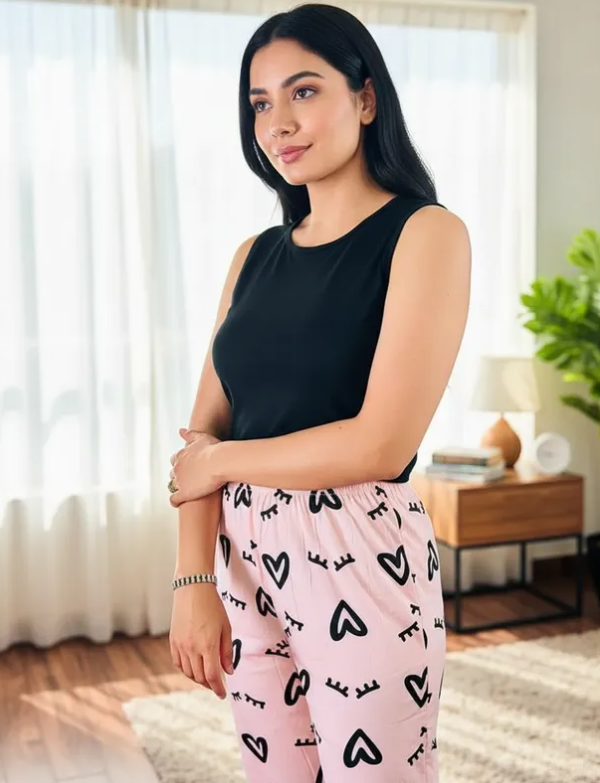 Pijama Para Mujer Moda Conjunto Pantalón, Short Y 2 Blusas Diseño De Corazones