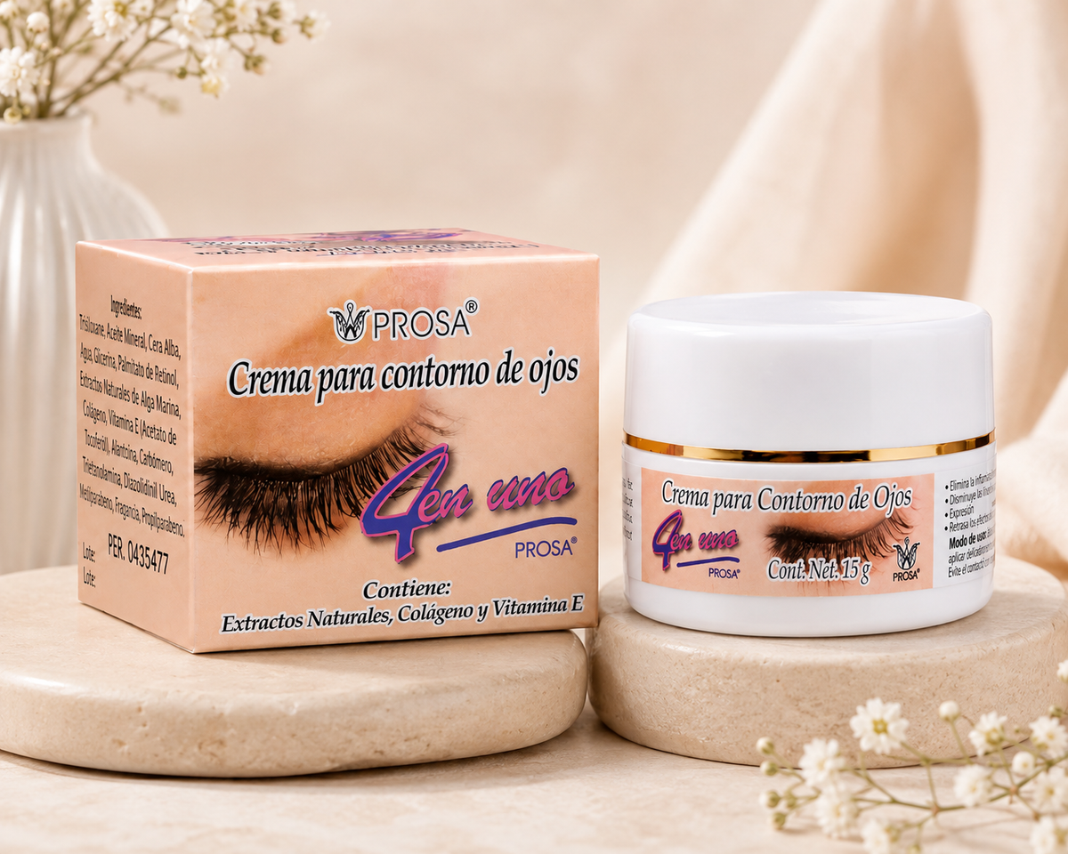 Set de Belleza Prosa 4 en 1 con Delineador, Aceite, Crema y 2 Rimels